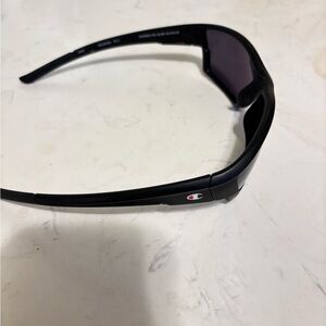 Champion Black Sport Sunglasses with Dark Lenses and Temple Logo